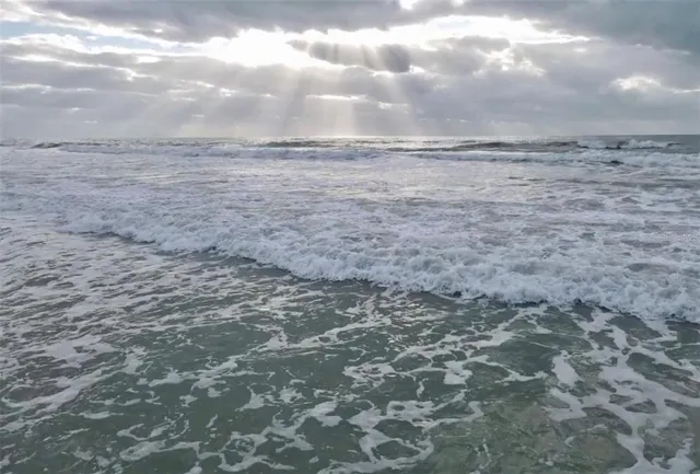 a view of beach and roof
