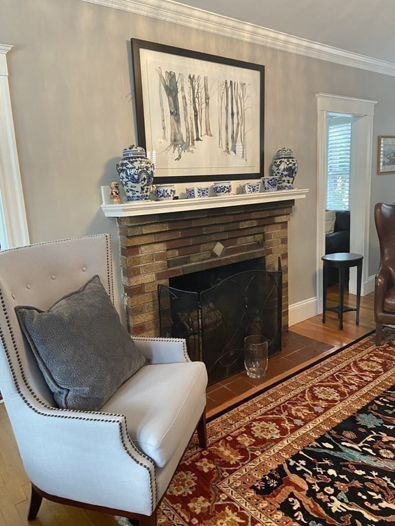 19 Auburndale Road Marblehead, MA 01945 - Photo 8 of 42 a living room with furniture and a fireplace
