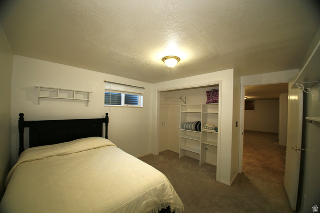 1612 East 450 South Springville, UT 84663 - Photo 36 of 48 Carpeted room featuring a built-in closet with shelving, a window with blinds, and white walls