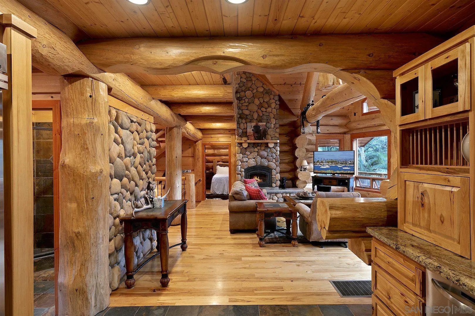 218 Frances Drive El Cajon, CA 92019 - Photo 26 of 56 a living room with fireplace furniture and a flat screen tv