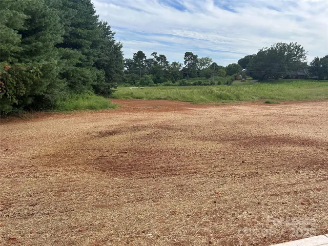 a view of a field with trees