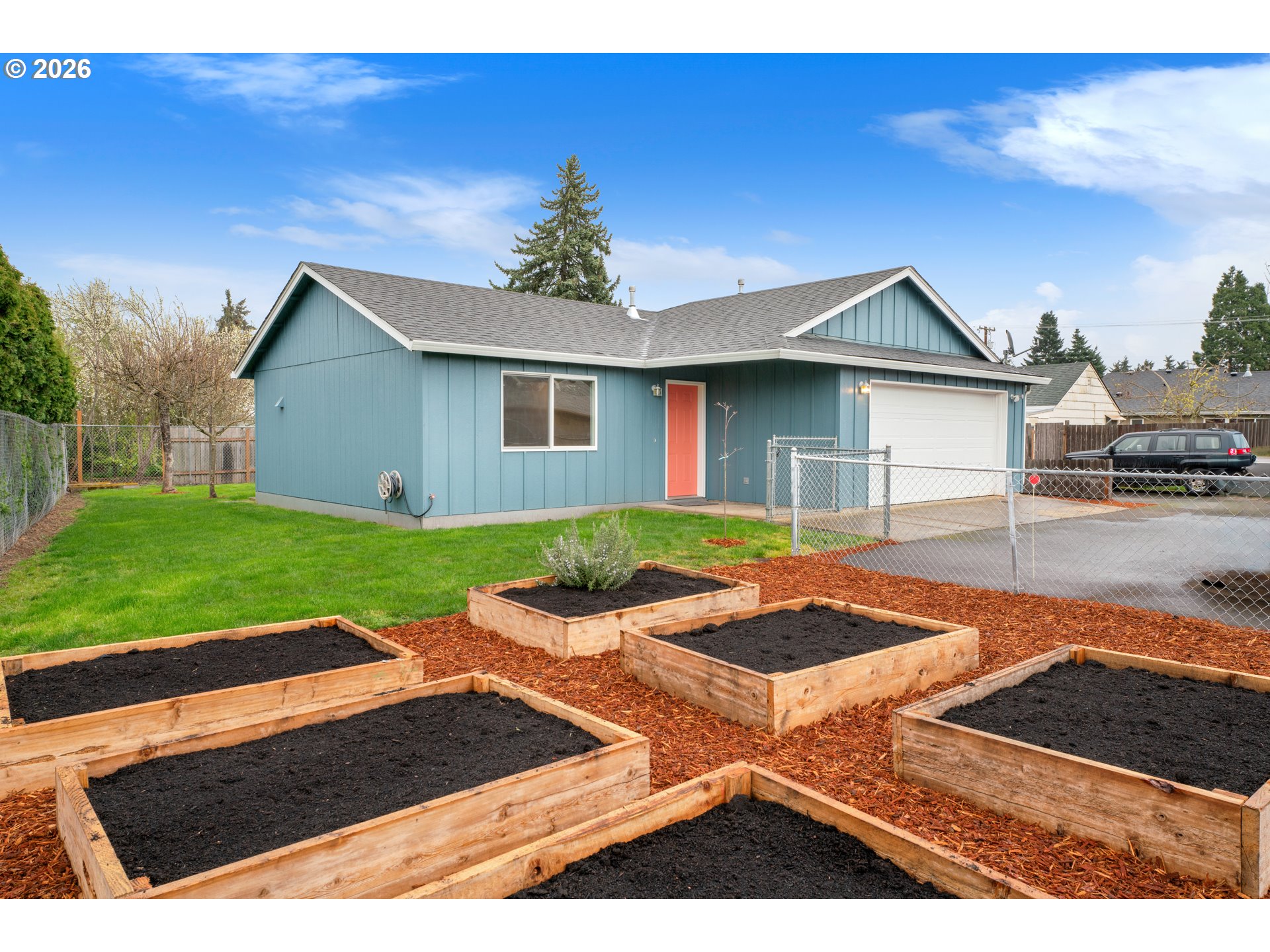 a front view of a house with yard