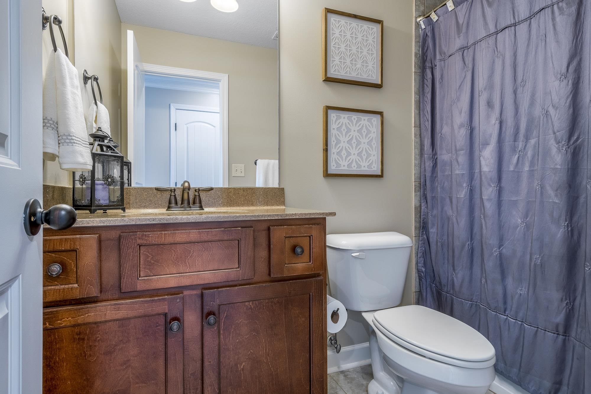 1347 Conser Street Collierville, TN 38017 - Photo 17 of 25 a bathroom with a toilet a sink and mirror