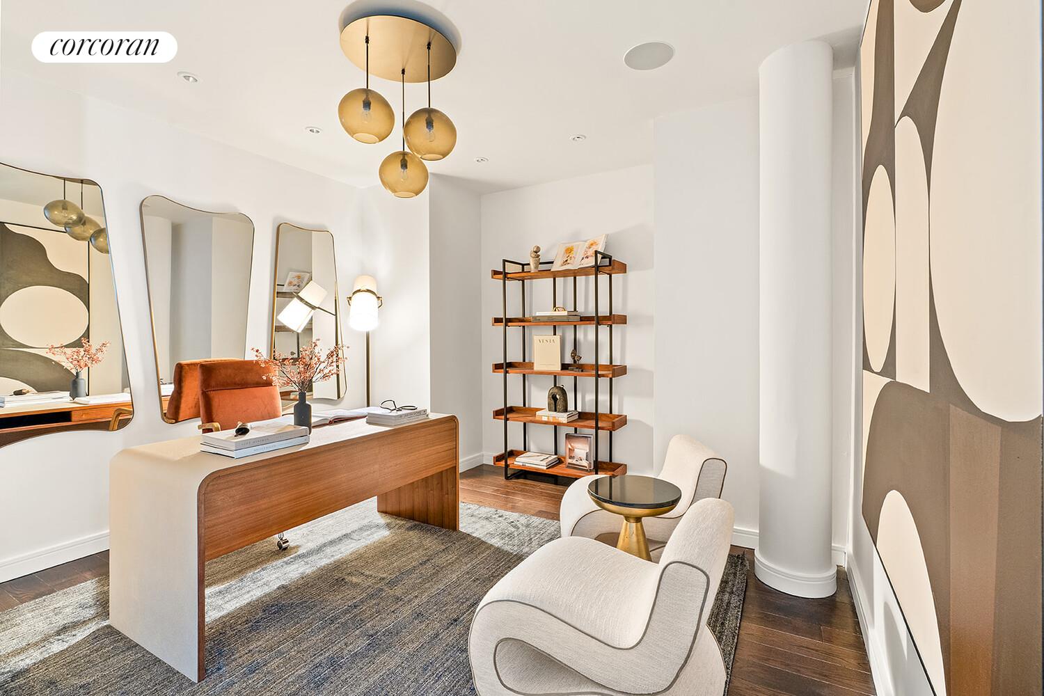 250 West Street, Unit 8H Manhattan, NY 10013 - Photo 14 of 16 a living room with furniture and a toilet