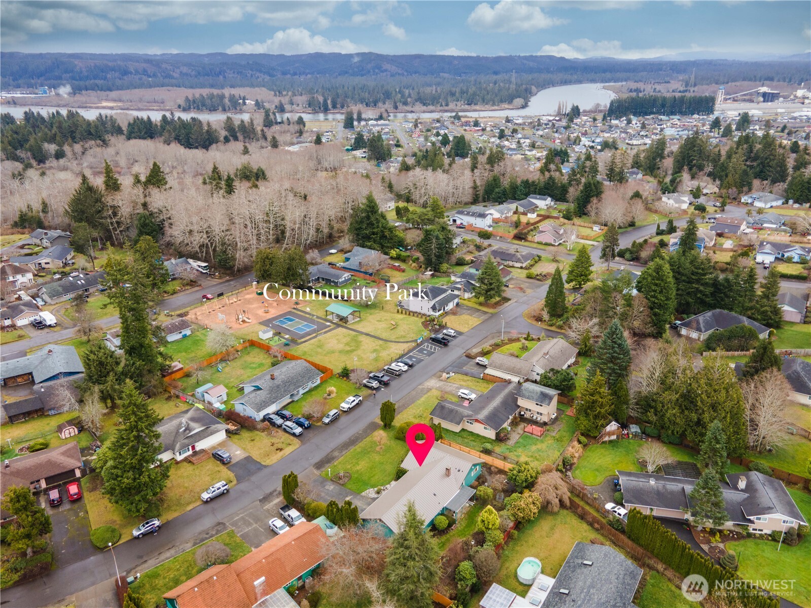1215 Dundee Drive Cosmopolis, WA 98537 - Photo 3 of 30 an aerial view of residential houses with outdoor space