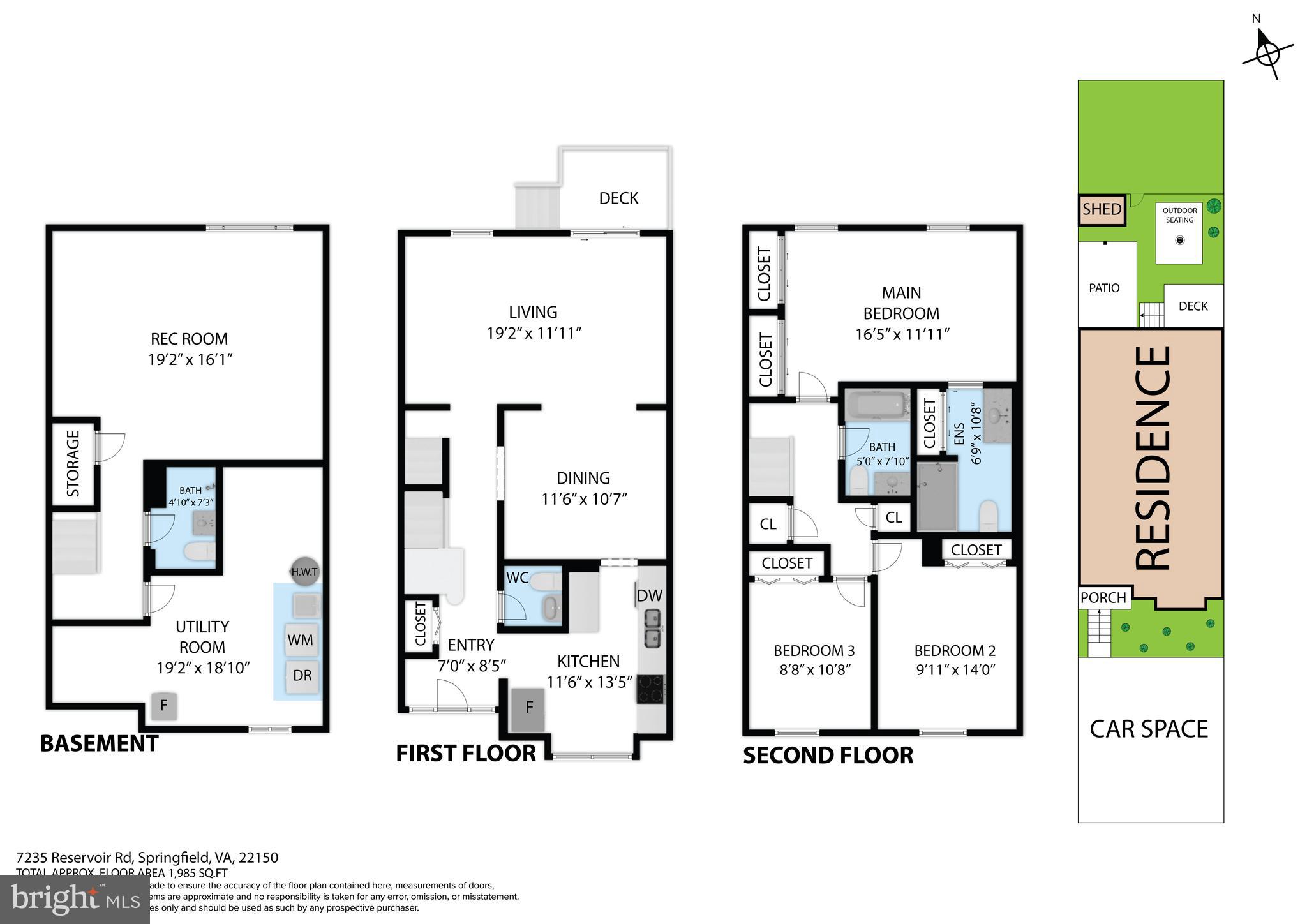 3 Levels, 3.5 bathrooms and three bedrooms