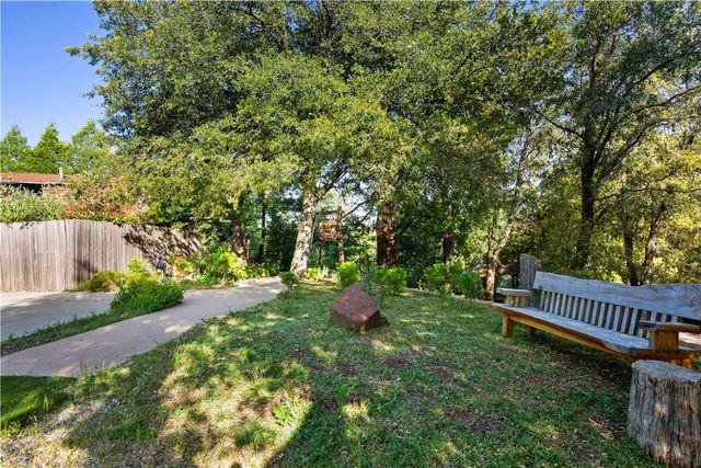 a view of a golf course with a garden