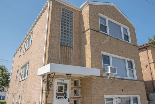 a front view of a building