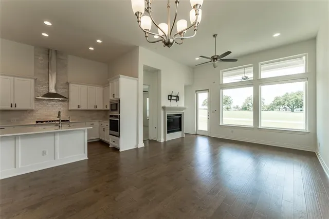 a view of a golf course with a garden