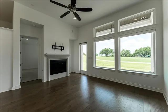 a view of a chandelier in a room