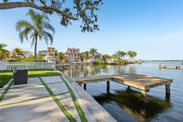 a view of a lake with outdoor space