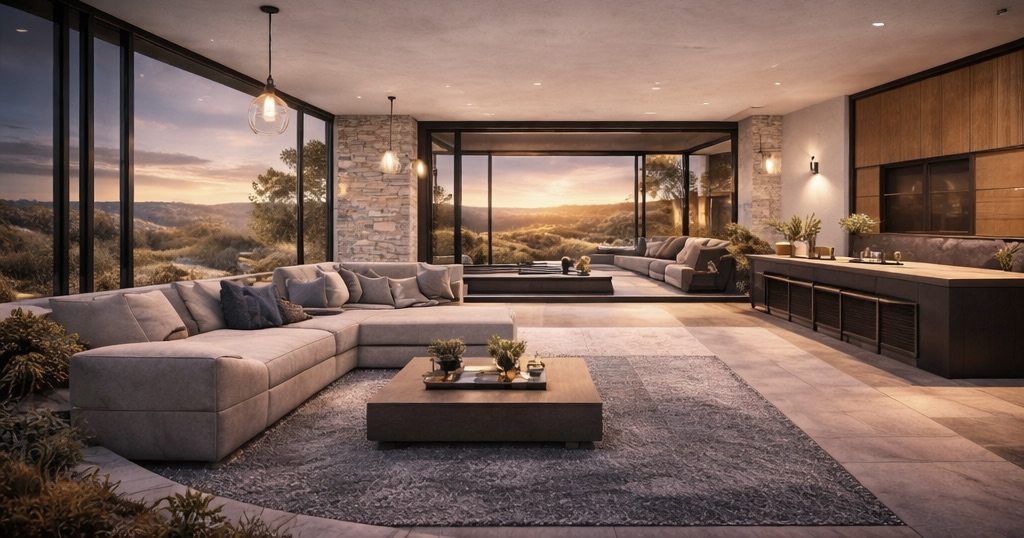 420 Lindale Cove Austin, TX 78738 - Photo 3 of 12 a living room with furniture fireplace and a large window