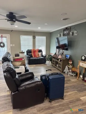 a living room with furniture
