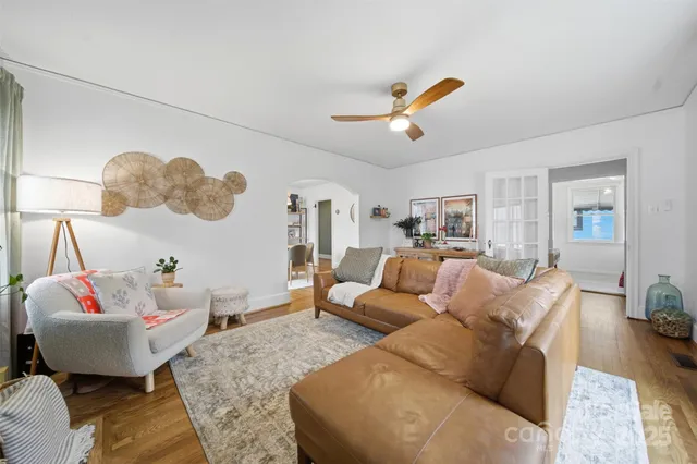 a living room with furniture and a couch