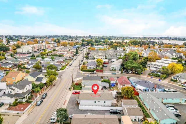 an aerial view of a city