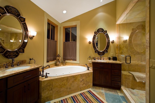 143 Adams Ranch Road Mountain Village, CO 81435 - Photo 9 of 16 a bathroom with a double vanity sink mirror and bathtub
