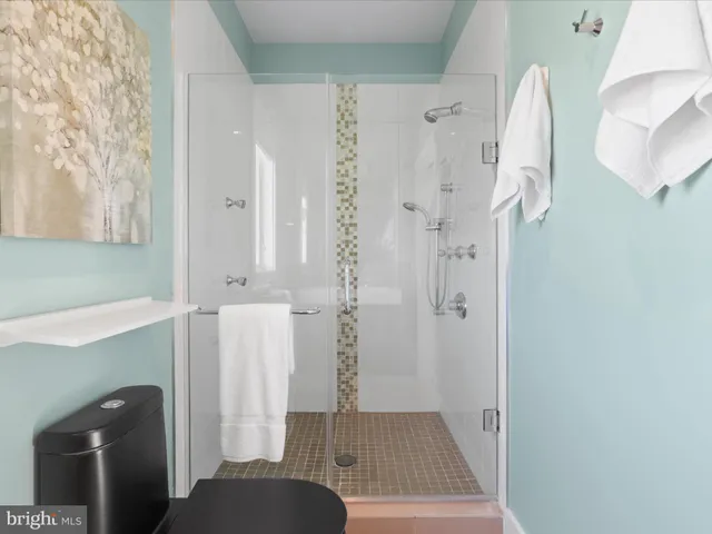 a balcony with a couch