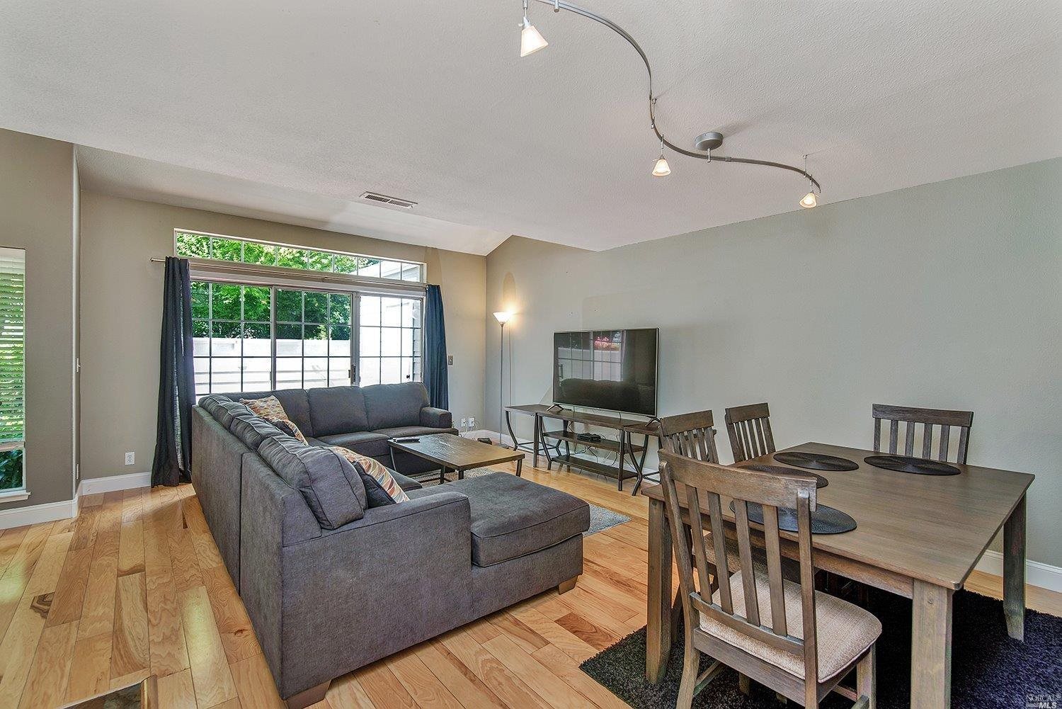 605 Dillon Lane Santa Rosa, CA 95407 - Photo 1 of 1 Living Room w/ Hickory Hardwood Floors & Custom Benjamin Moore Paint