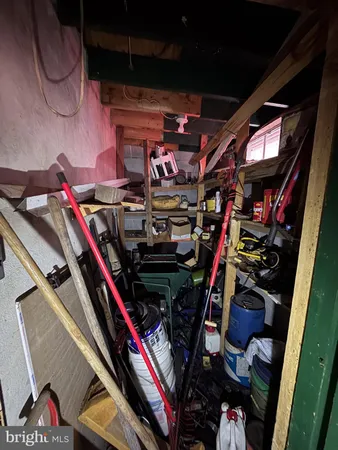 a view of a closet with storage