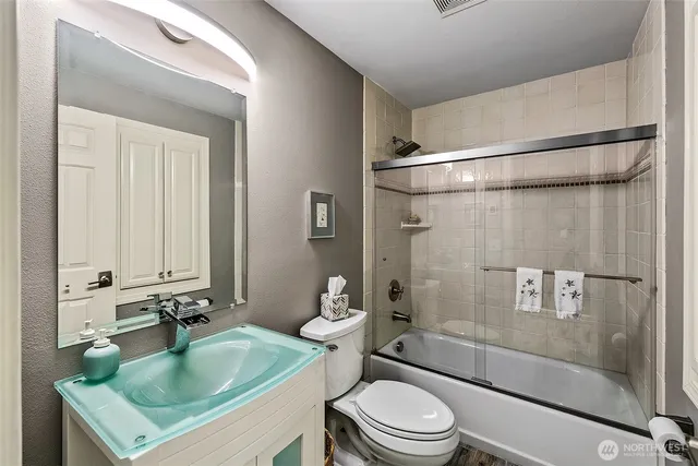 a outdoor dining space with furniture