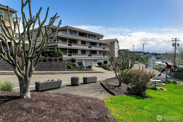 a front view of a building with balcony