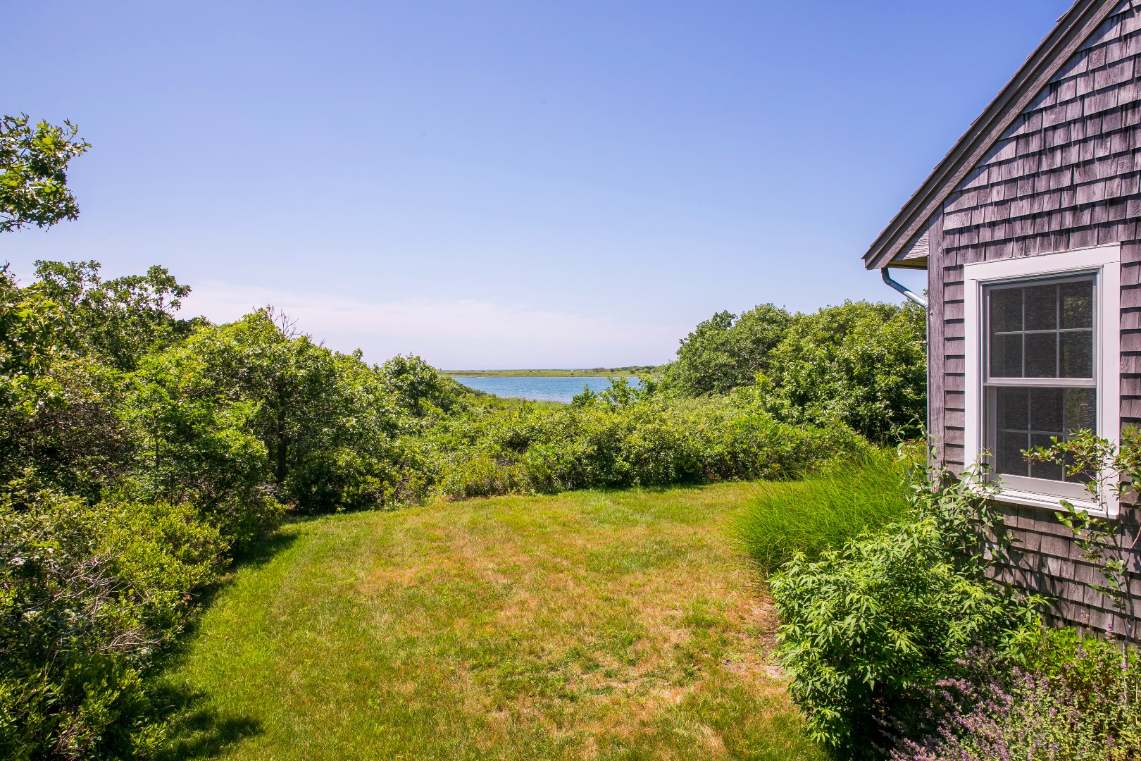 50 Oyster Watcha Road Edgartown, MA 02539 - Photo 41 of 44 a view of a garden with a building in the background