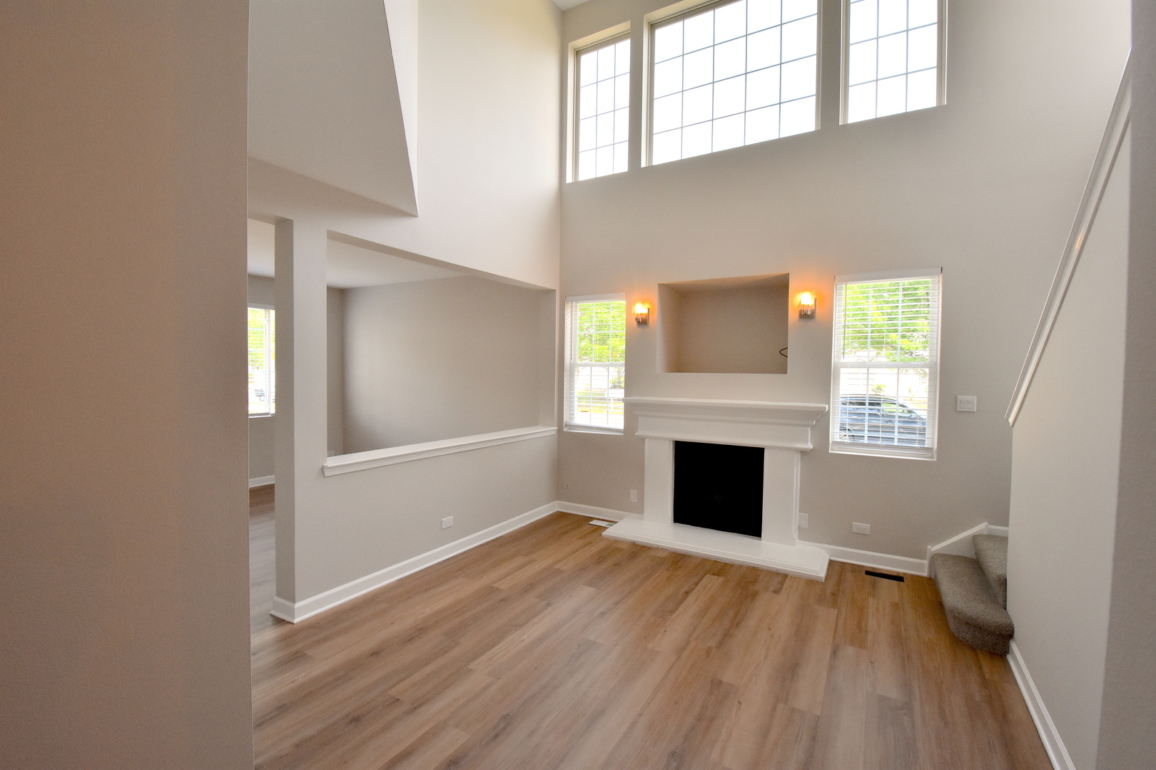 2341 Reflections Drive Aurora, IL 60502 - Photo 2 of 21 an empty room with windows and fireplace