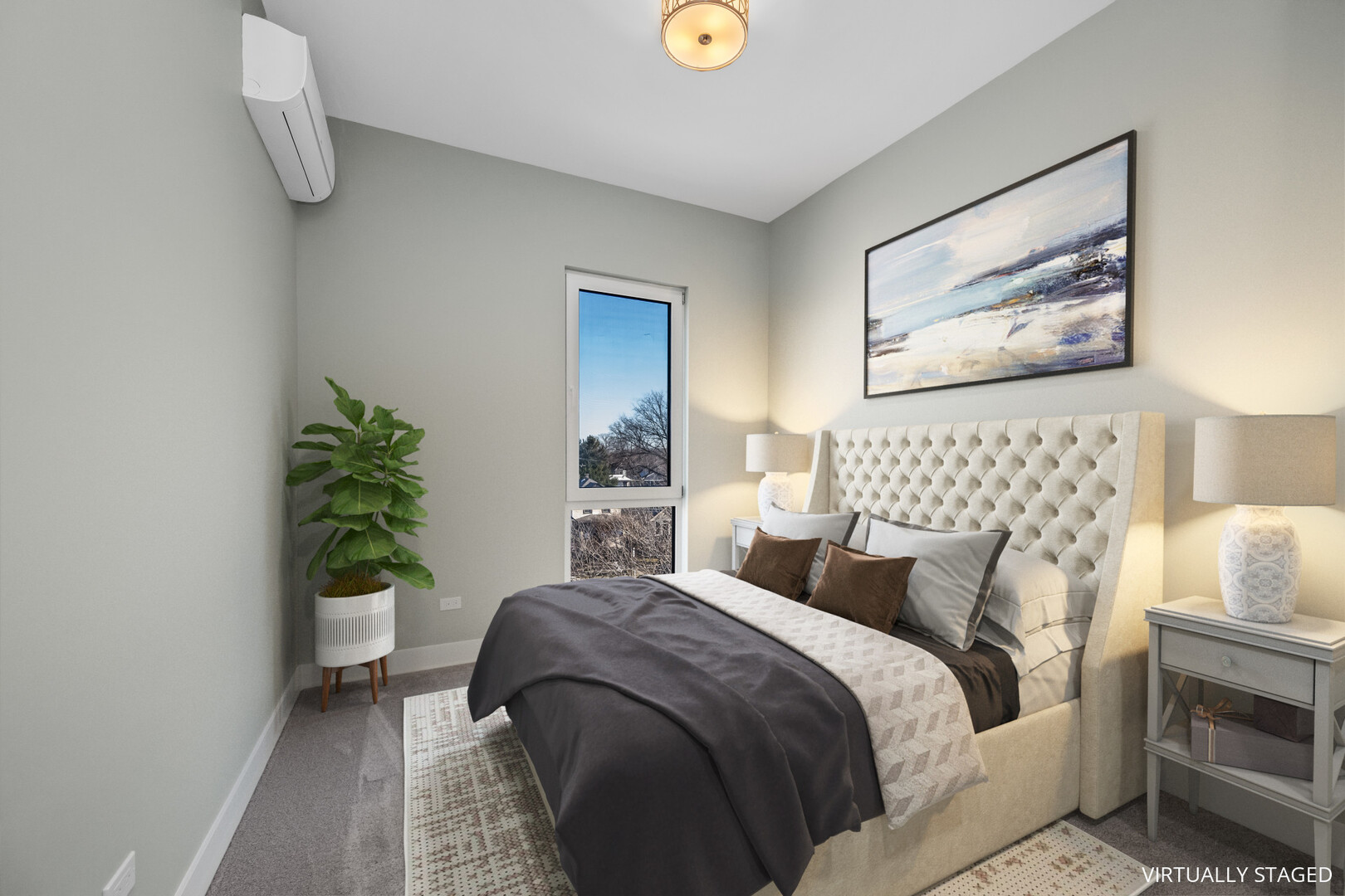 839 Madison Street, Unit 301 Oak Park, IL 60302 - Photo 6 of 13 a bedroom with bed and a potted plant