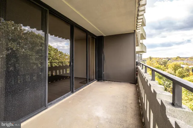 a view of city from a balcony