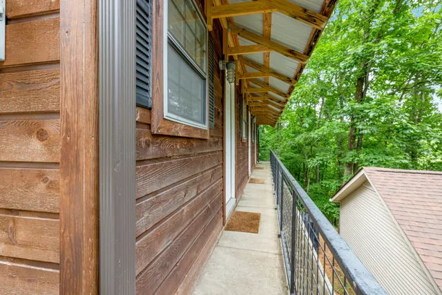 a view of a lake with a mountain in the background