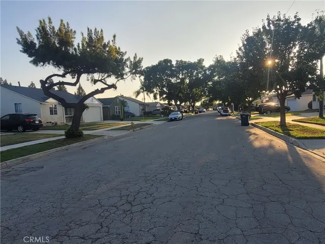 a view of a street with houses