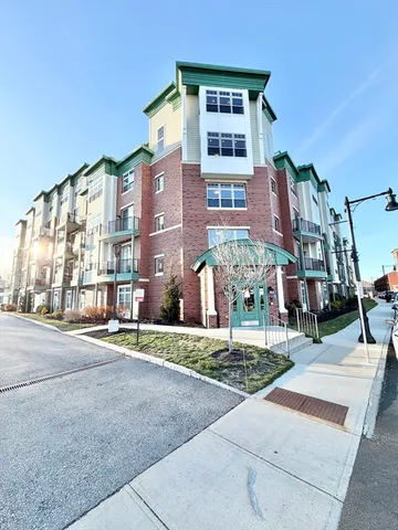a front view of a building with street