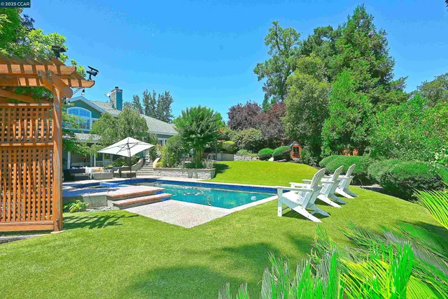 swimming pool with outdoor seating