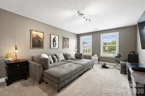 a bedroom with a bed and closet