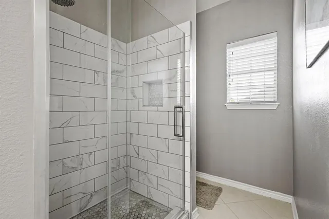 a bathroom with a shower