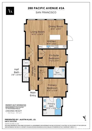 $1,995,000 | 288 Pacific Avenue, Unit 2A, San Francisco, CA 94111
