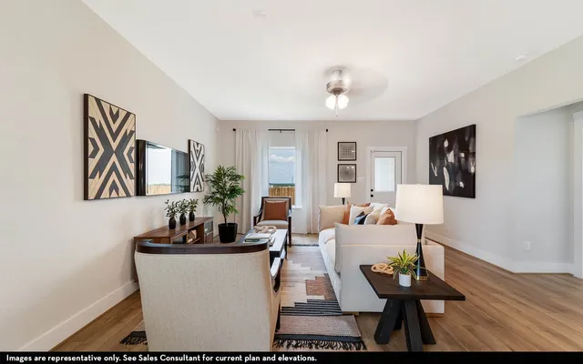 a living room with furniture