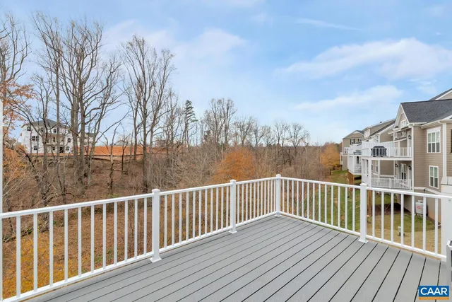 a view of a wooden roof deck
