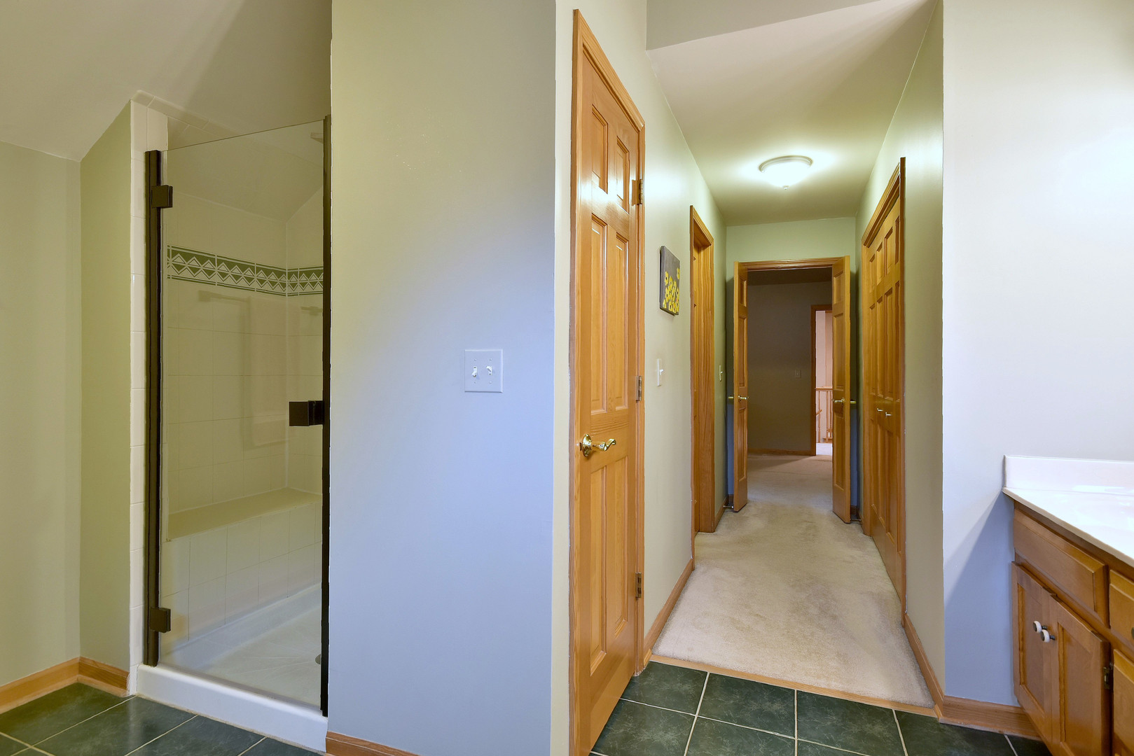 448 Lewis Road Geneva, IL 60134 - Photo 27 of 52 a view of a hallway with a door and staircase