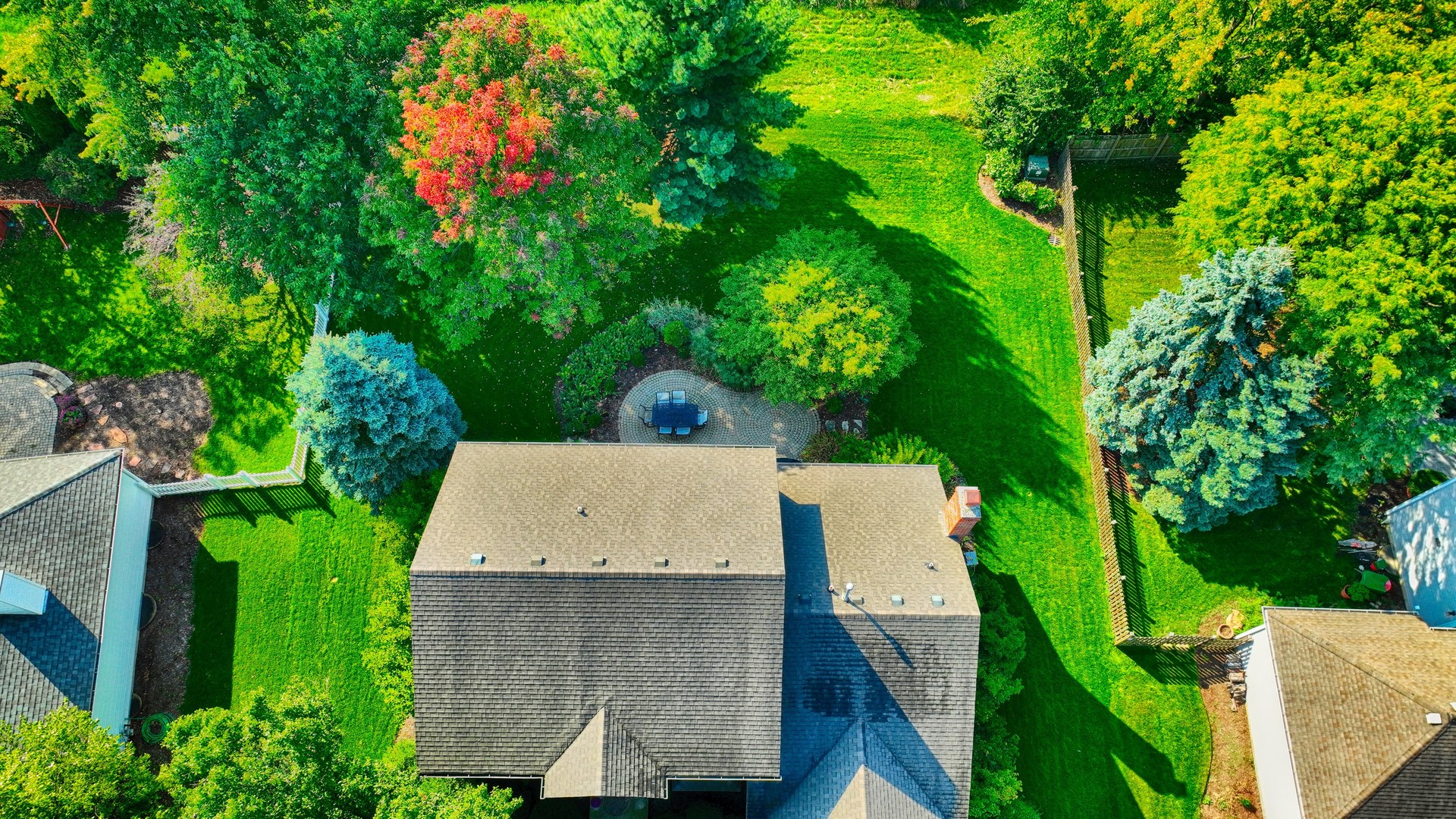 448 Lewis Road Geneva, IL 60134 - Photo 49 of 52 an aerial view of a house with pool yard and outdoor seating