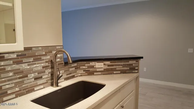 a close view of sink and tap