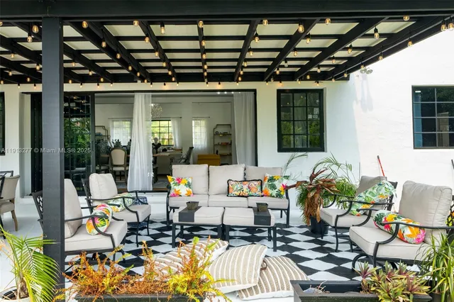 a outdoor space with furniture