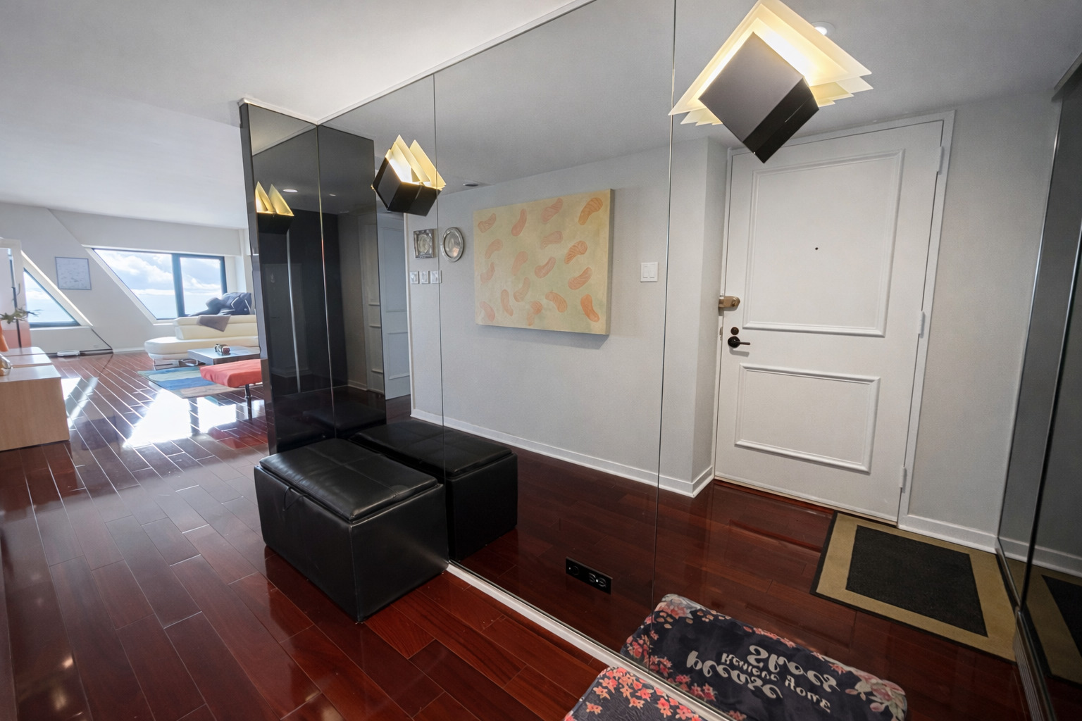 175 East Delaware Place, Unit 6706 Chicago, IL 60611 - Photo 3 of 30 a living room with furniture and a rug