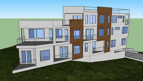 a view of building with front of a house