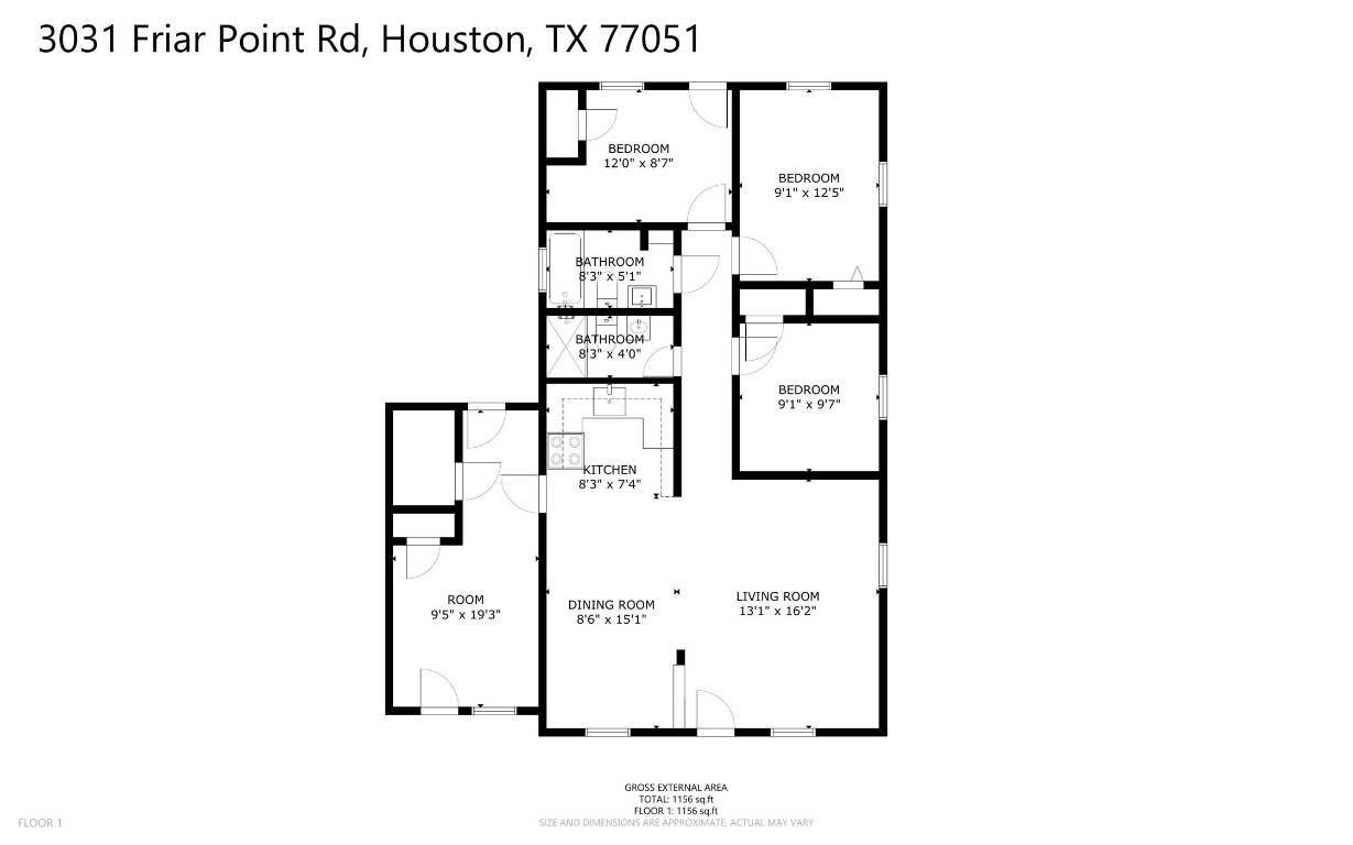 3031 Friar Point Road Houston, TX 77051 - Photo 15 of 15 Floorplan for 3031 Friar Point Road.