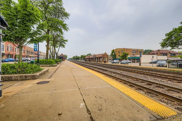 a view of street with sitting area