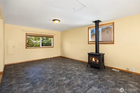 a view of a hallway with front door