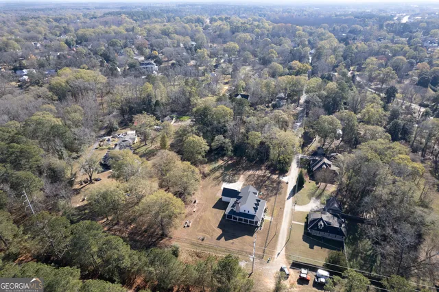 an aerial view of multiple house