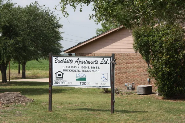 a sign on the side of the building