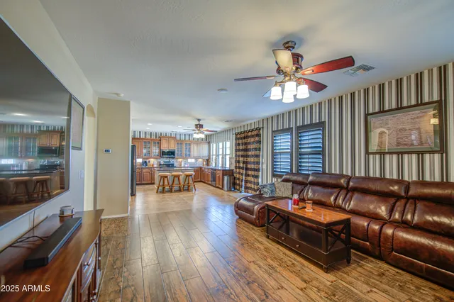 a kitchen with granite countertop cabinets and outdoor view